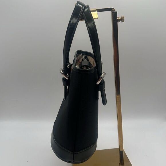 BURBERRY BURBERRYS BLUE LABEL NYLON NOVA CHECK PLAID BLACK BUCKET BAG - Picture 3 of 10